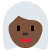 👩🏿‍🦳 woman: dark skin tone, white hair display on Twitter